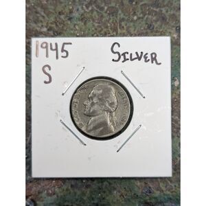 1945-S Silver Jefferson Nickel – WWII Wartime Alloy, San Francisco Mint